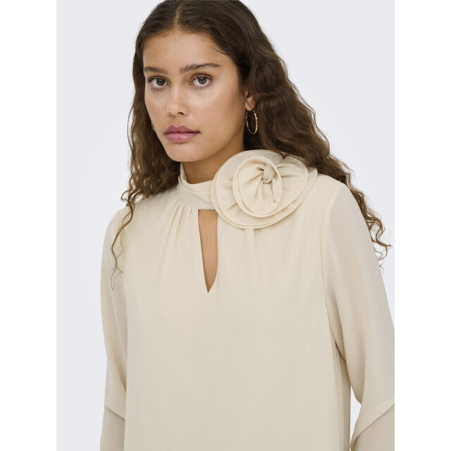 Jacqueline de Yong nomi l/s high neck rose top wvn 15361373 whitecap gray 06615.100.0215 large