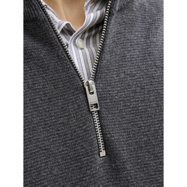 Jack & Jones jprblamilano stitch knit half zip s 12259664 dark grey melange 05711.970.0121 large