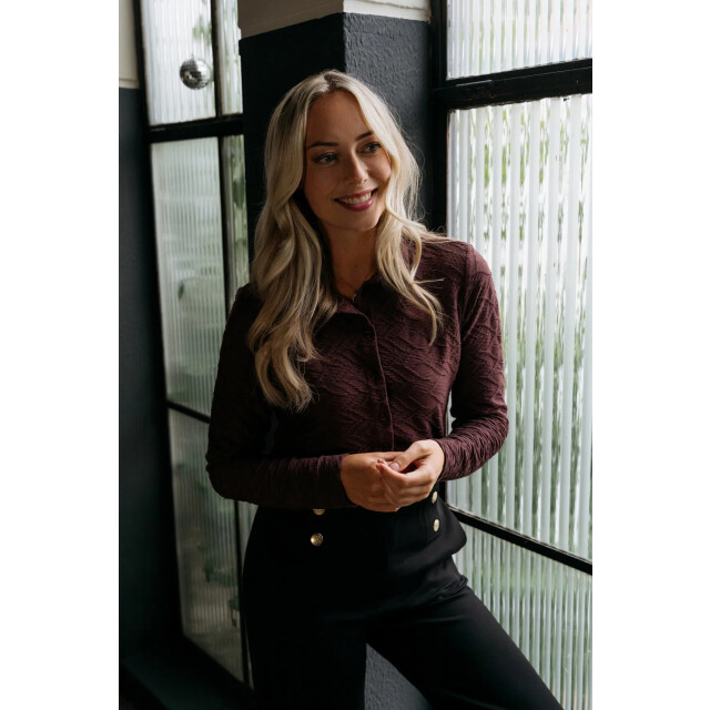 &Co Woman Lotte jaquard top - LOTTE JAQUARD AUBERGINE large