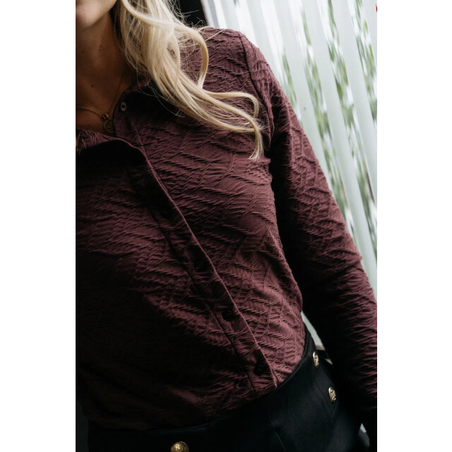 &Co Woman Lotte jaquard top - LOTTE JAQUARD AUBERGINE large