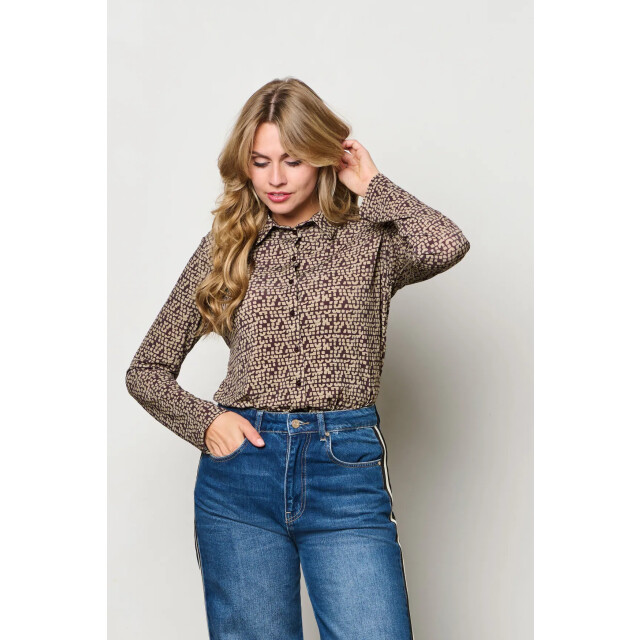 &Co Woman Lotte blouse stamp- LOTTE STAMP-AUBERGINE large
