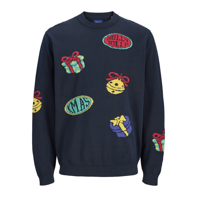 Jack & Jones Heren kersttrui jorholiday donkerblauw 12287994-Sky Captain large