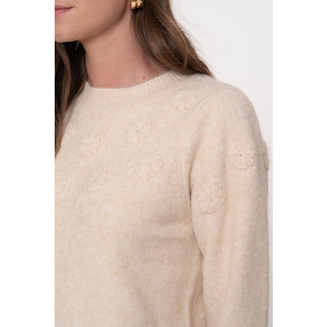 Geisha 54849-14 pullover flowers pleated shoulders 54849-14 large