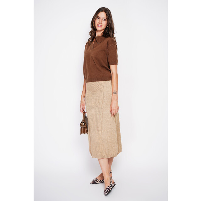 William de Faye Ribbed polo marron WF2707_Brown large