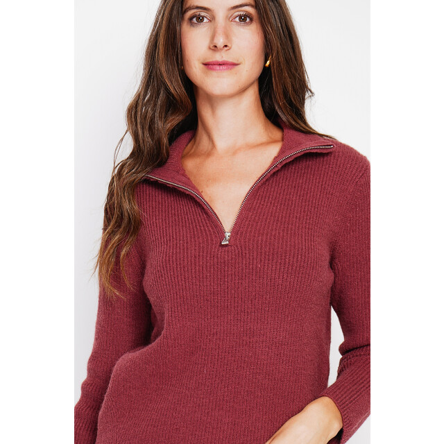 William de Faye Zipped sweater bordeaux WF2730_Wine red large