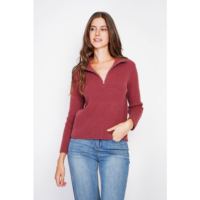 William de Faye Zipped sweater bordeaux WF2730_Wine red large