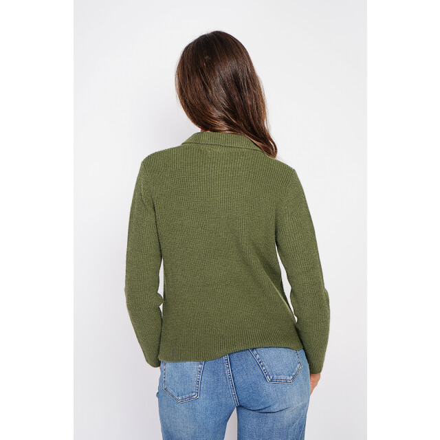 William de Faye Zipped sweater kaki WF2730_Khaki large