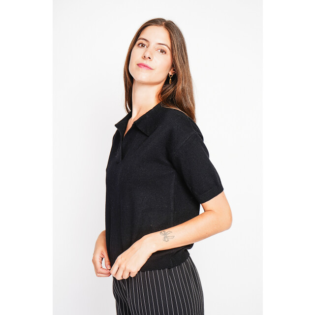 William de Faye Ribbed polo noir WF2707_Black large