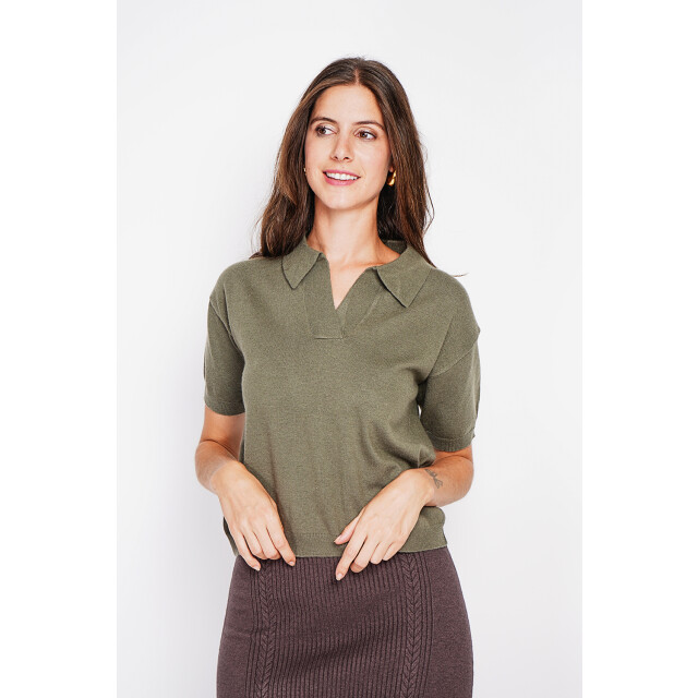 William de Faye Ribbed polo kaki WF2707_Khaki large