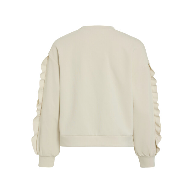 Vila vimentina flounce o-neck l/s top 14111068 birch 06615.198.0134 large