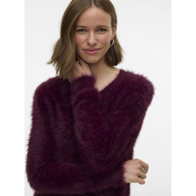 Vero Moda vmfluffy ls o-neck cardigan 10337471 winetasting 06741.680.0013 large