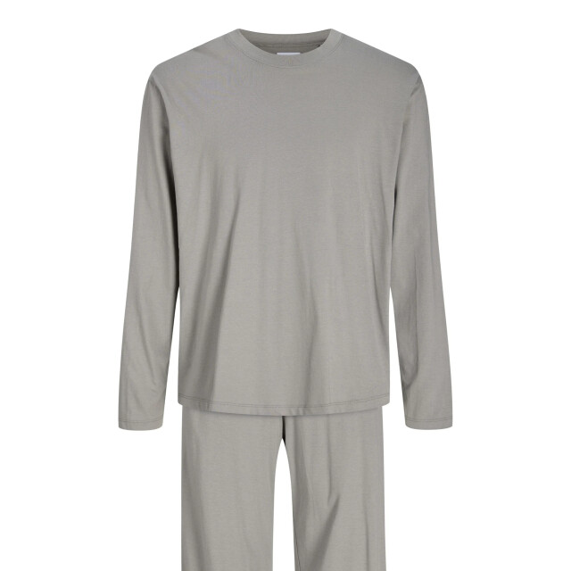 Jack & Jones Heren lounge pyjama set lang jacalfred effen 12296362-Gray Flannel large