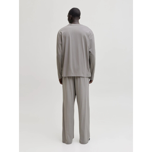 Jack & Jones Heren lounge pyjama set lang jacalfred effen 12296362-Gray Flannel large
