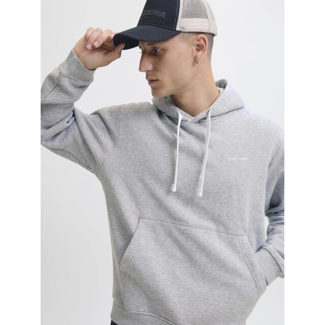 Jack & Jones Heren hoodie jcocover 12282973-Light Grey Melange large