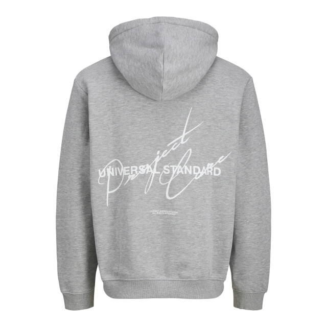 Jack & Jones Heren hoodie jcocover 12282973-Light Grey Melange large