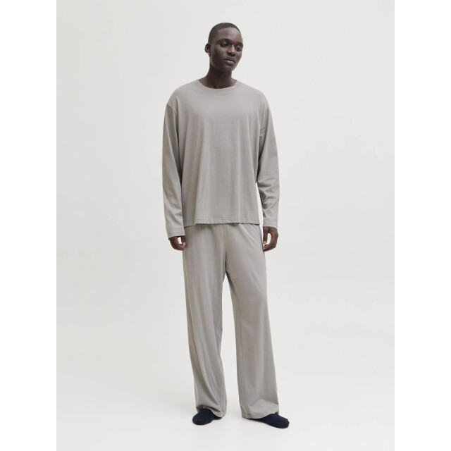 Jack & Jones Heren lounge pyjama set lang jacalfred effen 12296362-Gray Flannel large