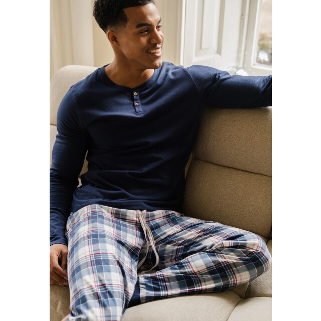 Phil & Co Heren pyjamabroek lang geruit/effen 2-pack PH-6169-02 large