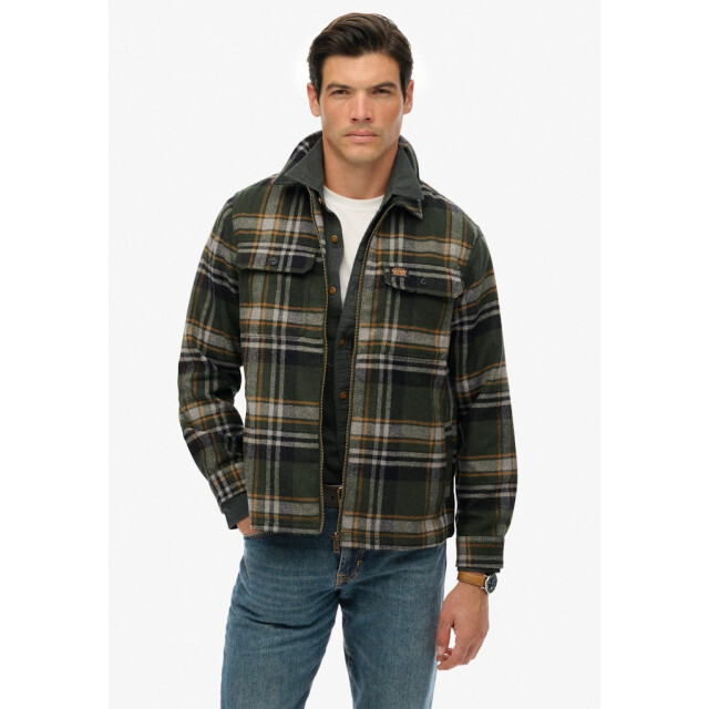 Superdry Wool miller overshirt met rits dessin 5309.29.0013 large