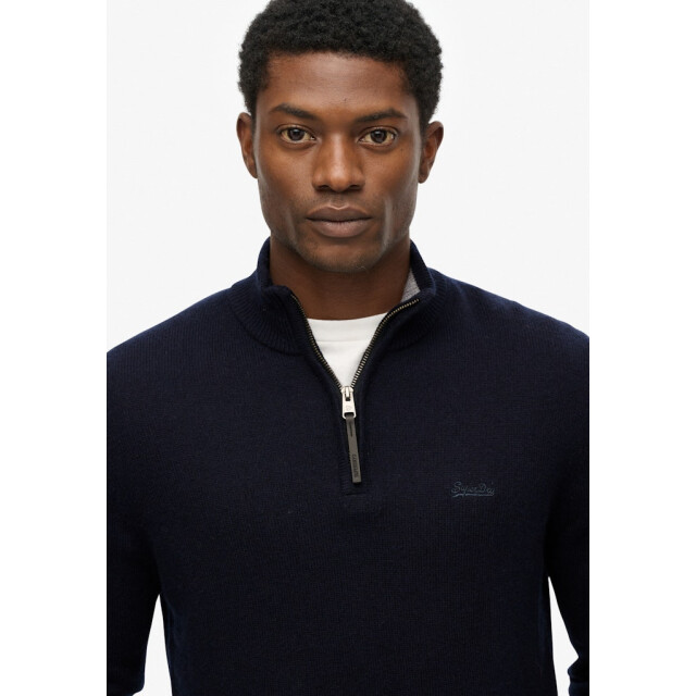 Superdry Trui met wolmix zip navy 5219.37.0012 large