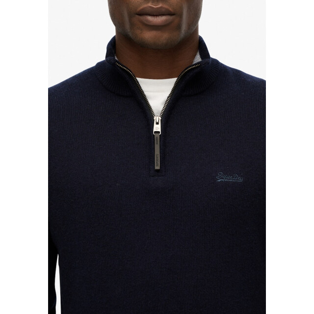 Superdry Trui met wolmix zip navy 5219.37.0012 large