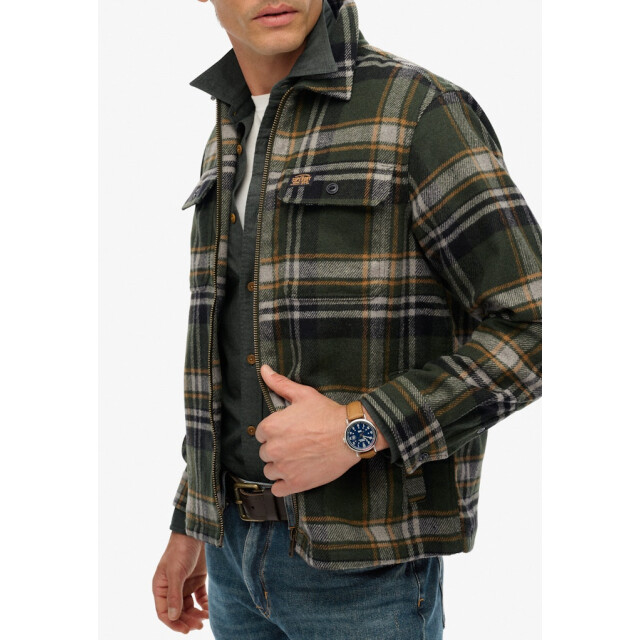 Superdry Wool miller overshirt met rits dessin 5309.29.0013 large