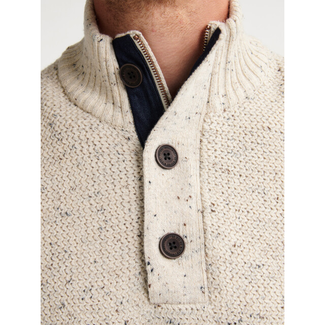 Petrol Industries men knitwear collar m-3050-kwc226 0009 antique white melee 05710.100.0007 large
