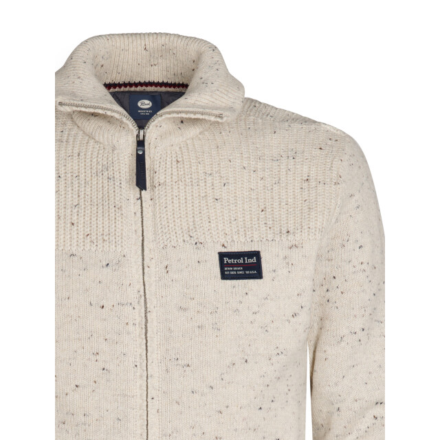 Petrol Industries men knitwear collar cardigan m-3050-kwc283 0009 antique white melee 05791.100.0020 large