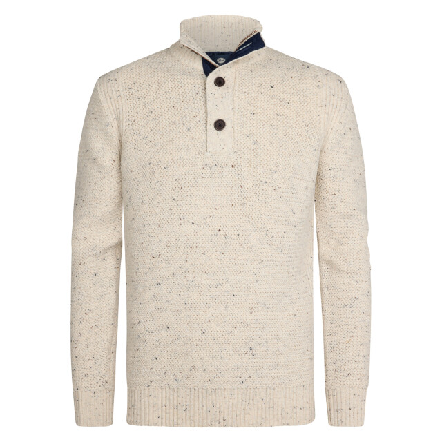 Petrol Industries men knitwear collar m-3050-kwc226 0009 antique white melee 05710.100.0007 large