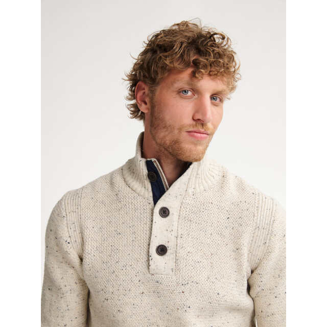 Petrol Industries men knitwear collar m-3050-kwc226 0009 antique white melee 05710.100.0007 large