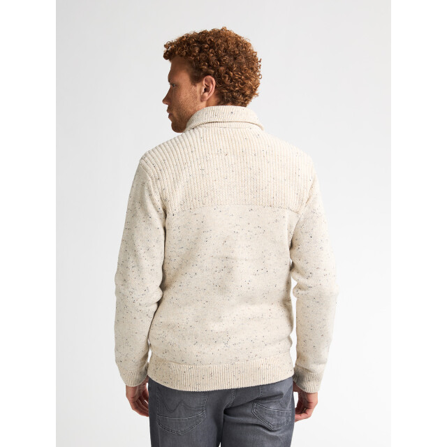 Petrol Industries men knitwear collar cardigan m-3050-kwc283 0009 antique white melee 05791.100.0020 large