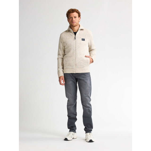 Petrol Industries men knitwear collar cardigan m-3050-kwc283 0009 antique white melee 05791.100.0020 large