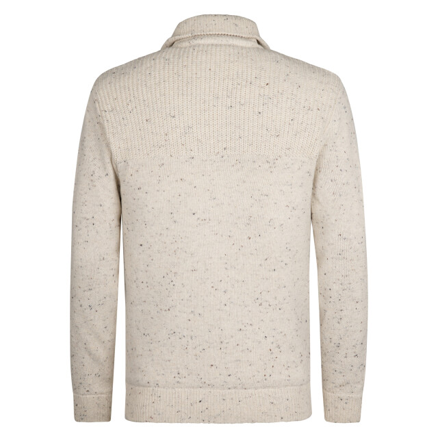 Petrol Industries men knitwear collar cardigan m-3050-kwc283 0009 antique white melee 05791.100.0020 large