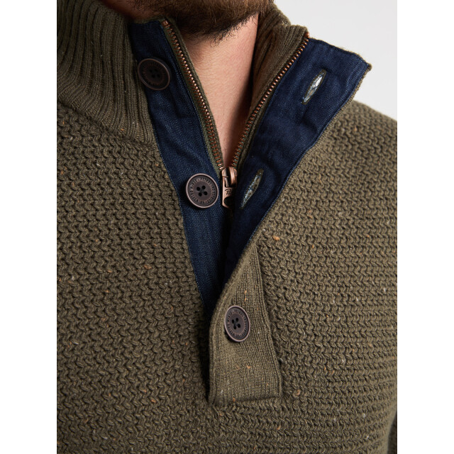 Petrol Industries men knitwear collar m-3050-kwc226 6088 army green 05710.340.0007 large