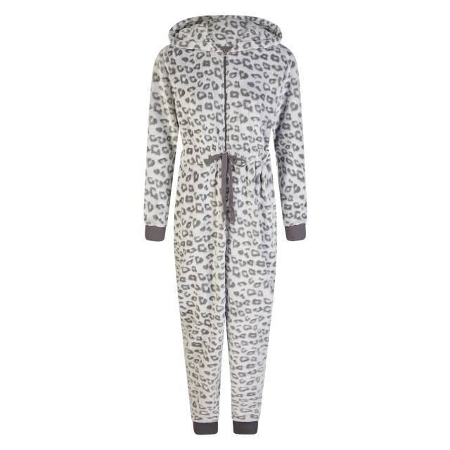 By Louise Dames huispak onesie fleece grijs panterprint BL-6078-02 large