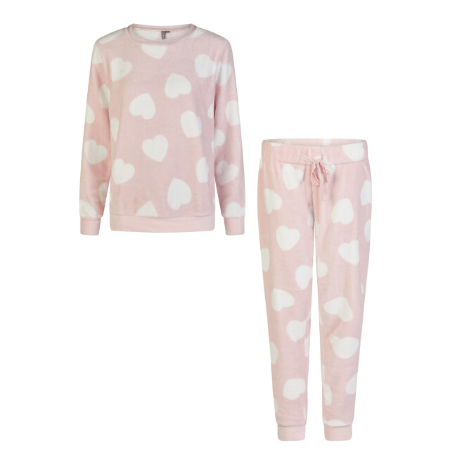 By Louise Dames huispak fleece broek + sweater hartjes BL-6074-02 large