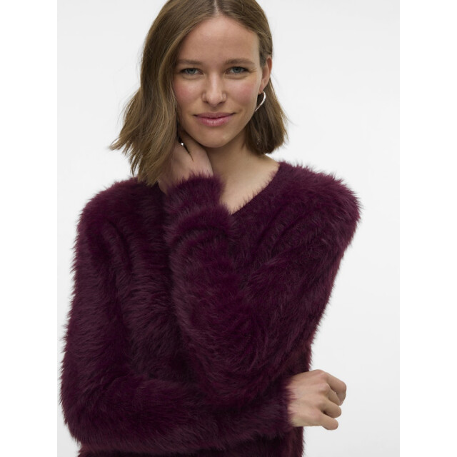 Vero Moda Vmfluffy ls o-neck cardigan bordeaux 4249.47.0033 large Vero Moda Vmfluffy ls o-neck cardigan bordeaux 4249.47.0033 large