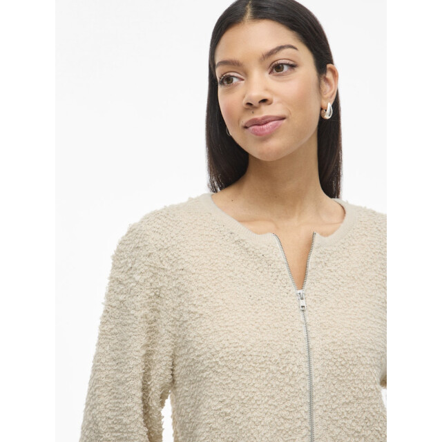 Vila Vipaza o-neck ls zipper knit cardigan beige 4249.05.0054 large