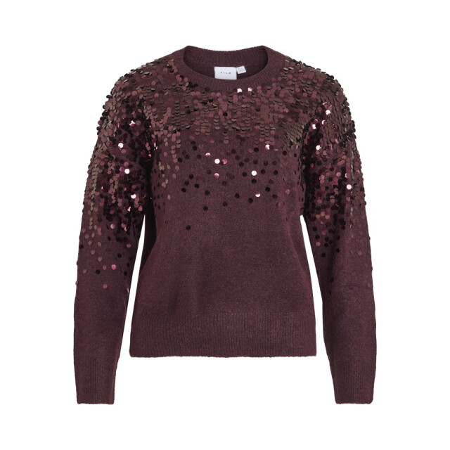 Vila Visiquin o-neck ls glitter knit top bordeaux 4219.47.0016 large
