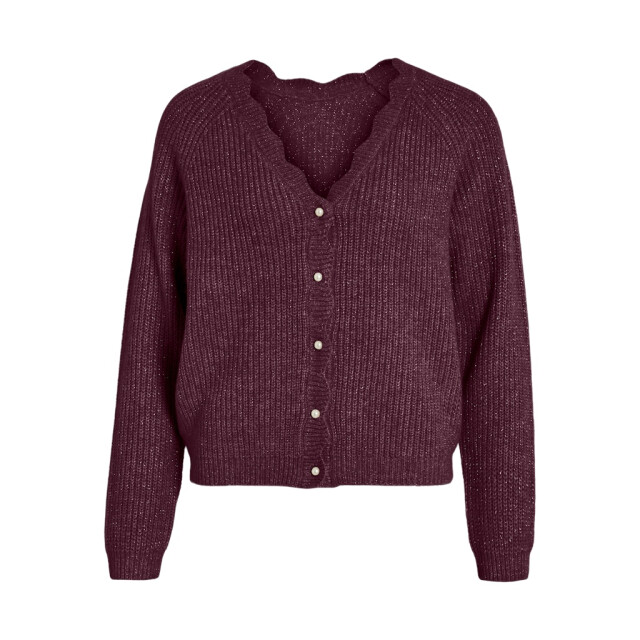 Vila Vicutie ls rev glitter knit cardigan1 bordeaux 4249.47.0027 large
