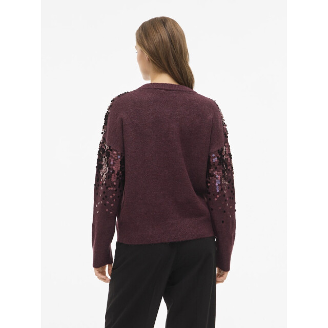 Vila Visiquin o-neck ls glitter knit top bordeaux 4219.47.0016 large