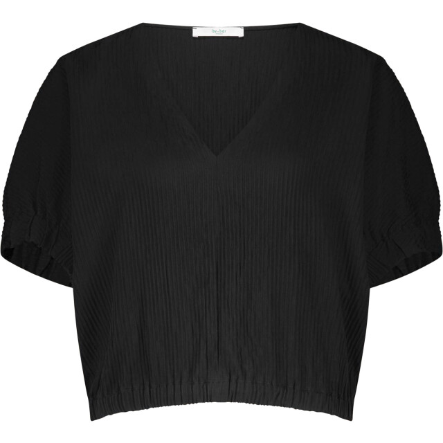 By-Bar Amsterdam Mabel structure stripe blouse jet black 25512010-861 large