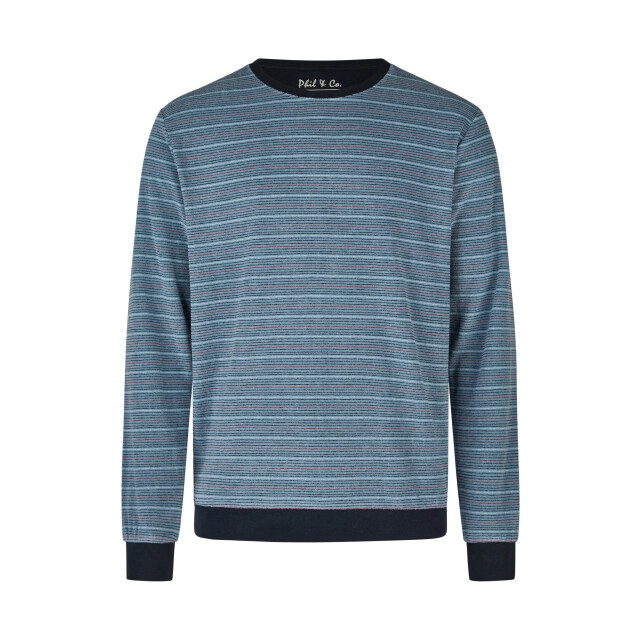 Phil & Co Heren winter pyjama set lang badstof licht/donker gestreept PH-6137-02 large