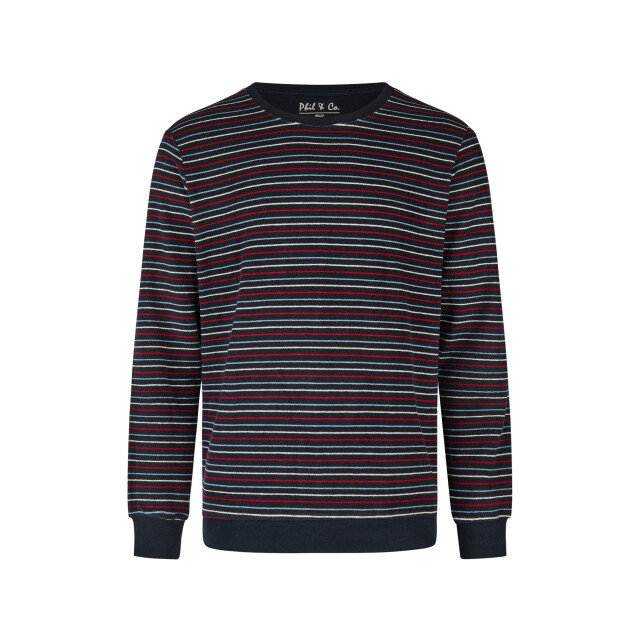 Phil & Co Heren winter pyjama set lang badstof donker gestreept PH-6136-02 large