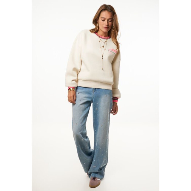 My Jewellery Beige sweater 'l'amour au pouvoir' off-white 4209.02.0016 large