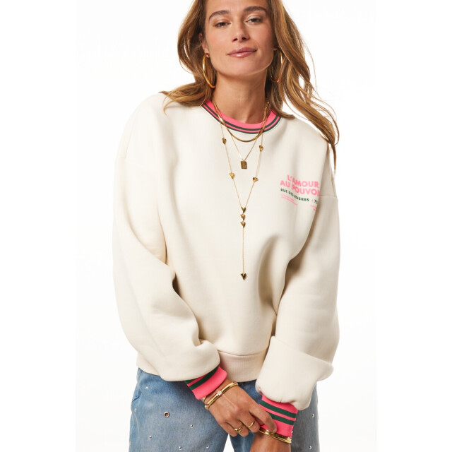 My Jewellery Beige sweater 'l'amour au pouvoir' off-white 4209.02.0016 large