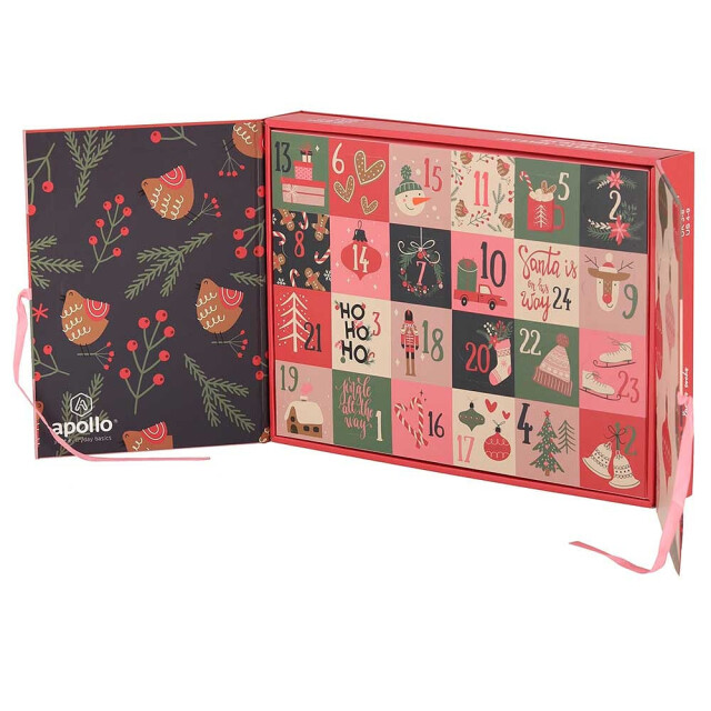 Apollo Dames sokken adventskalender 12-paar kerst giftbox 000130995001-36 large Apollo Dames sokken adventskalender 12-paar kerst giftbox 000130995001-36 large