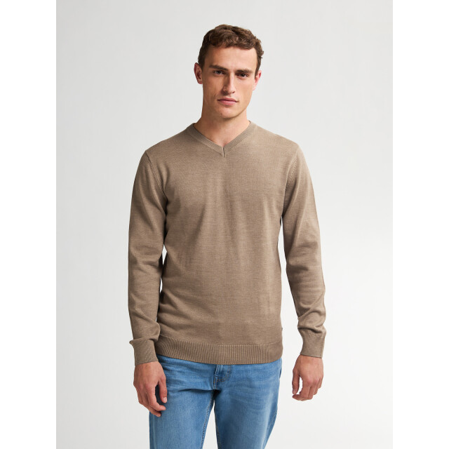 Petrol Industries men knitwear v-neck basic m-ros-kwv200 7140 oak 05711.810.0056 large