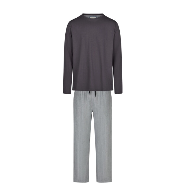 Phil & Co Lange heren pyjama set met flanellen pyjamabroek grijs PH-6145-02 large