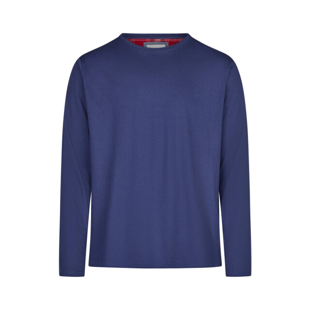 Phil & Co Lange heren pyjama set met flanellen pyjamabroek rood/blauw PH-6146-02 large