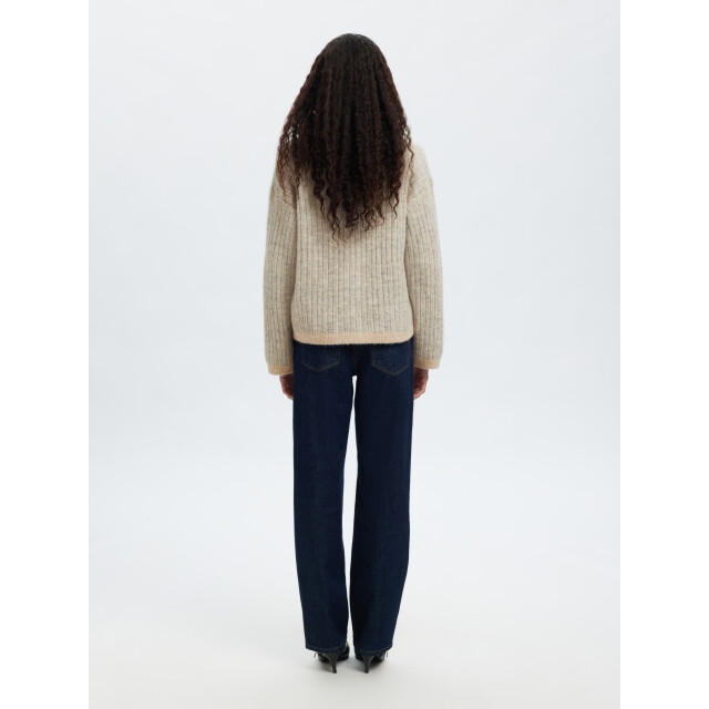 Selected Femme slfalva ls knit stripe v-cardigan 16099055 birch 06741.198.0069 large